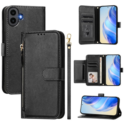 For Nothing CMF Phone 1 Multi-Card Slots Zipper Wallet Leather Phone Case(Black) - Nothing Cases by buy2fix | Online Shopping UK | buy2fix