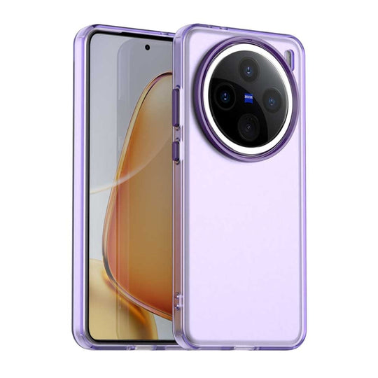 For vivo X200 Pro Candy PC Hybrid TPU Shockproof Phone Case(Purple)
