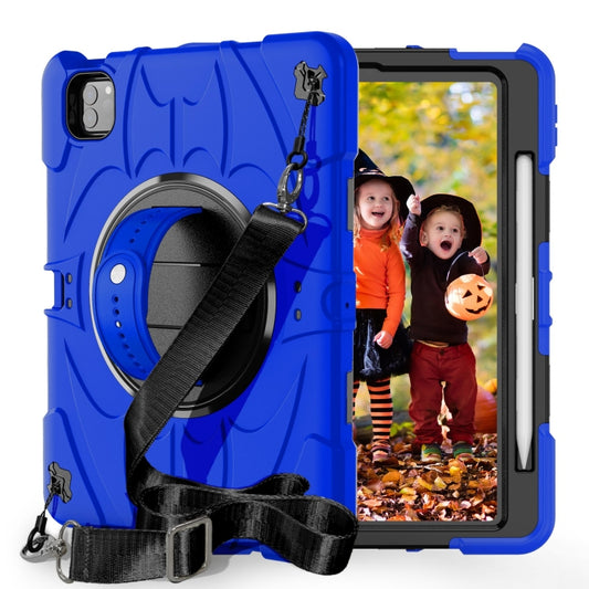 For iPad Pro 11 2022 / Air 10.9 2022 Bat Hand Grip Turntable Stand Tablet Case(Blue Black) by buy2fix