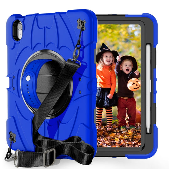 For iPad Air 11 2026 / 2025 / 2024 Bat Hand Grip Turntable Stand Tablet Case(Blue Black)