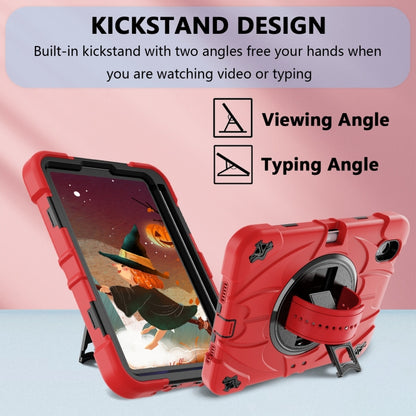 For iPad mini 6 Bat Hand Grip Turntable Stand Tablet Case(Red Black) - iPad mini 6 Cases by buy2fix | Online Shopping UK | buy2fix