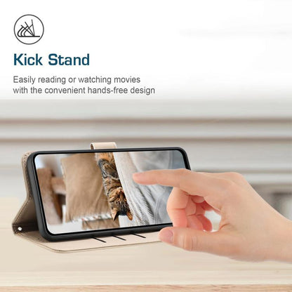 For Google Pixel 10 / 10 Pro Embossed Kitten Phone Leather Case with Lanyard(Beige) - Google Cases by buy2fix | Online Shopping UK | buy2fix