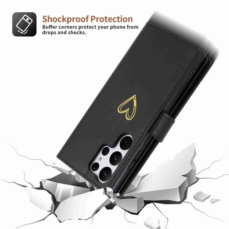 For Samsung Galaxy S23 Ultra 5G POLA Love Multi-Card Slots Zipper Wallet Leather Phone Case(Black) - Galaxy S23 Ultra 5G Cases by POLA | Online Shopping UK | buy2fix