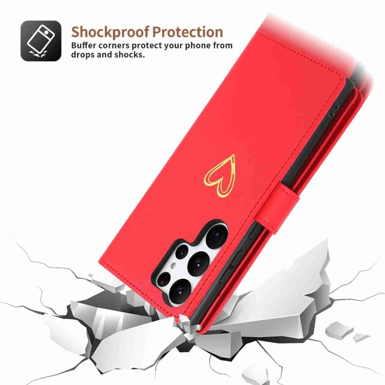 For Samsung Galaxy S23 Ultra 5G POLA Love Multi-Card Slots Zipper Wallet Leather Phone Case(Red) - Galaxy S23 Ultra 5G Cases by POLA | Online Shopping UK | buy2fix