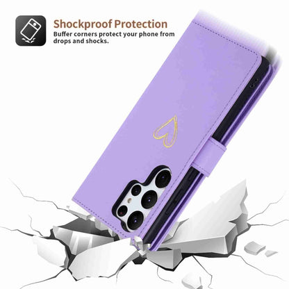 For Samsung Galaxy S23 Ultra 5G POLA Love Multi-Card Slots Zipper Wallet Leather Phone Case(Purple) - Galaxy S23 Ultra 5G Cases by POLA | Online Shopping UK | buy2fix