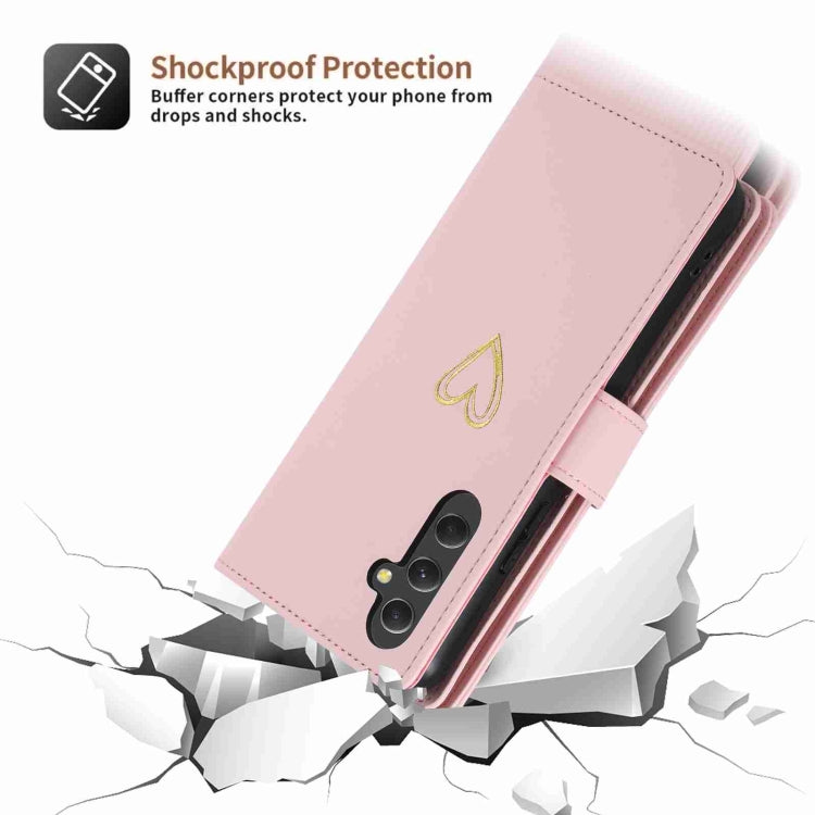 For Samsung Galaxy A54 POLA Love Multi-Card Slots Zipper Wallet Leather Phone Case(Pink) - Galaxy Phone Cases by POLA | Online Shopping UK | buy2fix