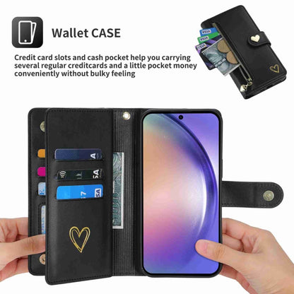 For Samsung Galaxy A54 POLA Love Multi-Card Slots Zipper Wallet Leather Phone Case(Black) - Galaxy Phone Cases by POLA | Online Shopping UK | buy2fix