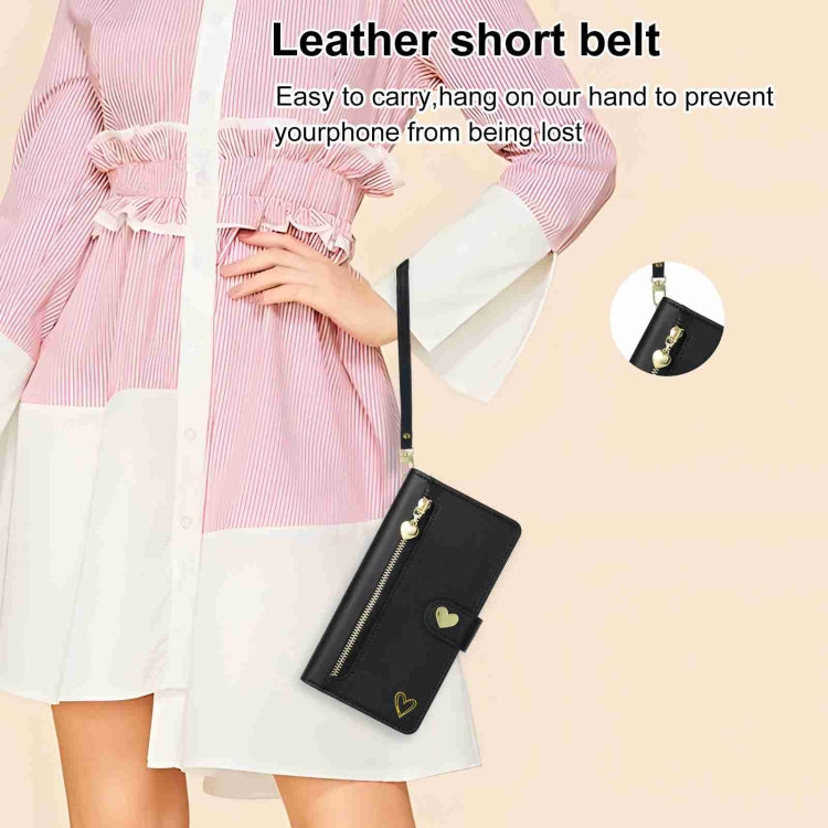 For Samsung Galaxy A54 POLA Love Multi-Card Slots Zipper Wallet Leather Phone Case(Black) - Galaxy Phone Cases by POLA | Online Shopping UK | buy2fix