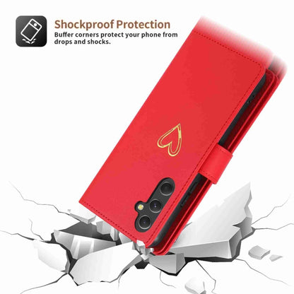 For Samsung Galaxy A54 POLA Love Multi-Card Slots Zipper Wallet Leather Phone Case(Red) - Galaxy Phone Cases by POLA | Online Shopping UK | buy2fix
