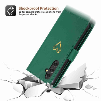 For Samsung Galaxy A54 POLA Love Multi-Card Slots Zipper Wallet Leather Phone Case(Dark Green) - Galaxy Phone Cases by POLA | Online Shopping UK | buy2fix