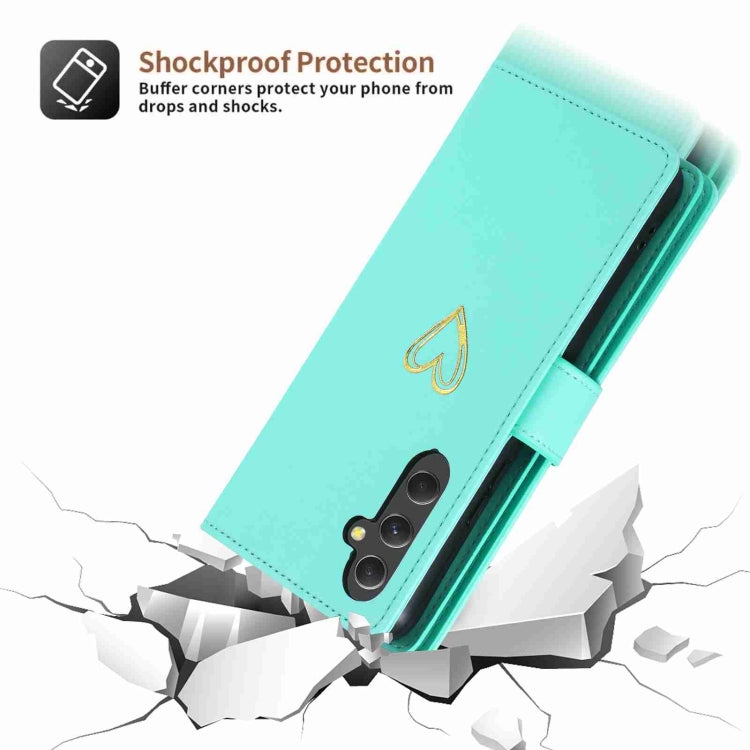 For Samsung Galaxy A54 POLA Love Multi-Card Slots Zipper Wallet Leather Phone Case(Light Green) - Galaxy Phone Cases by POLA | Online Shopping UK | buy2fix