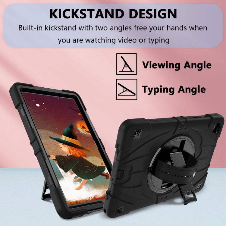 For Samsung Galaxy Tab A9+ Bat Hand Grip Turntable Stand Tablet Case(Black) by buy2fix