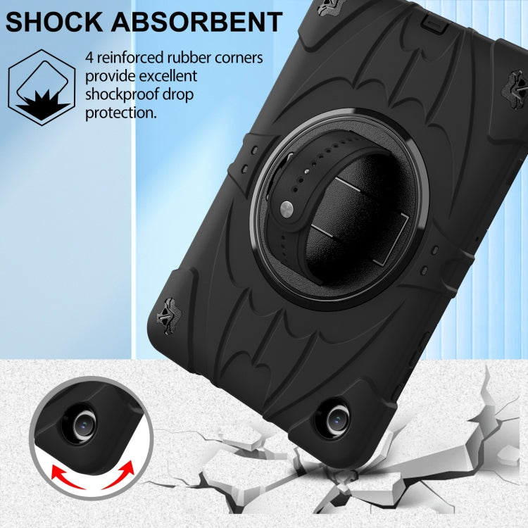 For Samsung Galaxy Tab A9+ Bat Hand Grip Turntable Stand Tablet Case(Black) by buy2fix