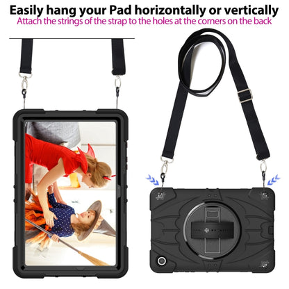 For Samsung Galaxy Tab A9+ Bat Hand Grip Turntable Stand Tablet Case(Black) by buy2fix