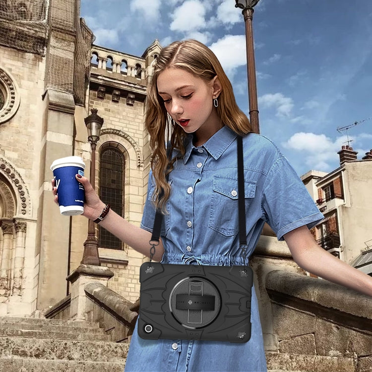 For Samsung Galaxy Tab A9+ Bat Hand Grip Turntable Stand Tablet Case(Black) by buy2fix