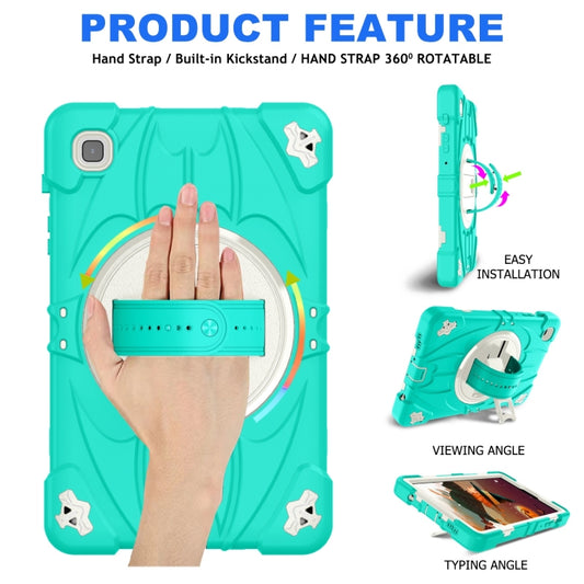 For Samsung Galaxy Tab A7 Lite Bat Hand Grip Turntable Stand Tablet Case(Mint Green White) by buy2fix
