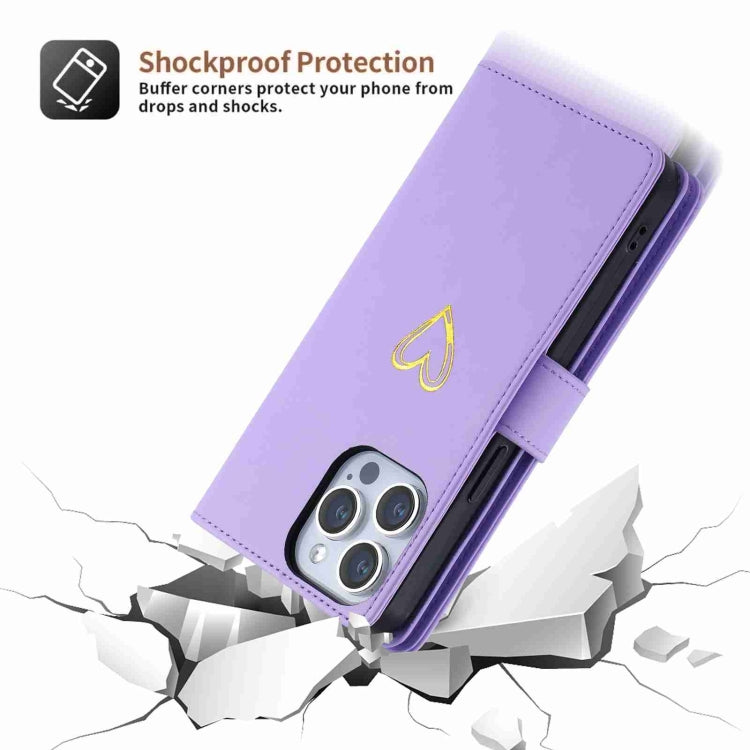 For iPhone 11 POLA Love Multi-Card Slots Zipper Wallet Leather Phone Case(Purple) - iPhone 11 Cases by POLA | Online Shopping UK | buy2fix
