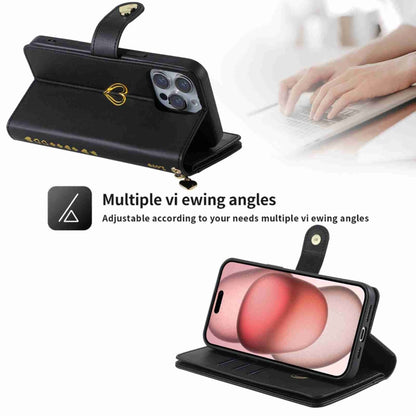 For iPhone 11 Pro POLA Love Multi-Card Slots Zipper Wallet Leather Phone Case(Black) - iPhone 11 Pro Cases by POLA | Online Shopping UK | buy2fix