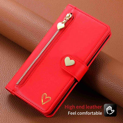 For iPhone 11 Pro POLA Love Multi-Card Slots Zipper Wallet Leather Phone Case(Red) - iPhone 11 Pro Cases by POLA | Online Shopping UK | buy2fix