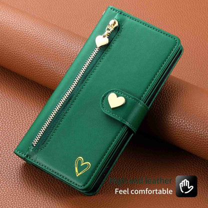 For iPhone 11 Pro POLA Love Multi-Card Slots Zipper Wallet Leather Phone Case(Dark Green) - iPhone 11 Pro Cases by POLA | Online Shopping UK | buy2fix