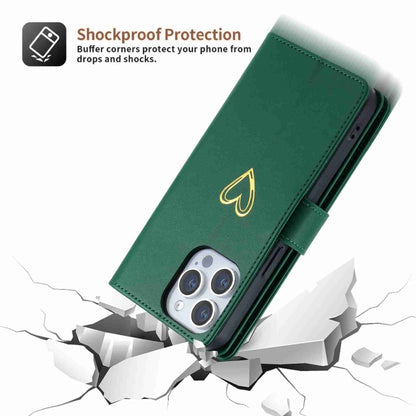 For iPhone 14 Pro POLA Love Multi-Card Slots Zipper Wallet Leather Phone Case(Dark Green) - iPhone 14 Pro Cases by POLA | Online Shopping UK | buy2fix