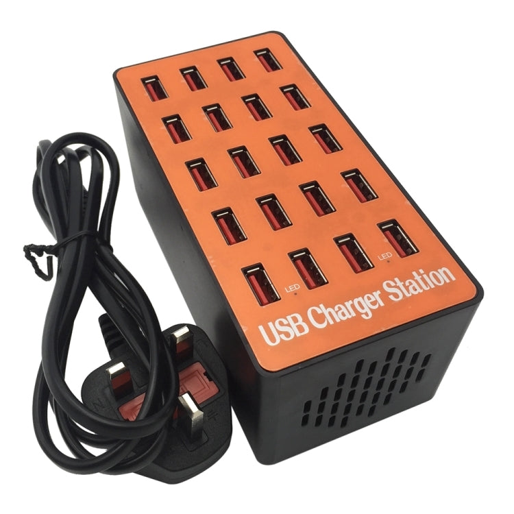 WLX-A5 90W 20 Ports USB Automatic Allocation Smart Charging Station with Indicator Light(UK Plug) - Multifunction Charger by buy2fix | Online Shopping UK | buy2fix