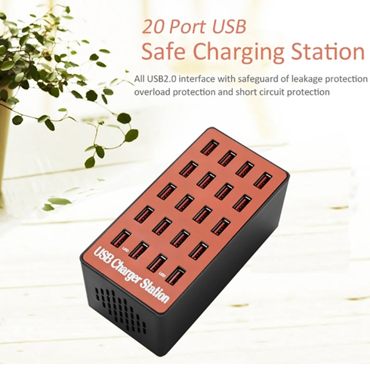 WLX-A5 90W 20 Ports USB Automatic Allocation Smart Charging Station with Indicator Light(UK Plug) - Multifunction Charger by buy2fix | Online Shopping UK | buy2fix