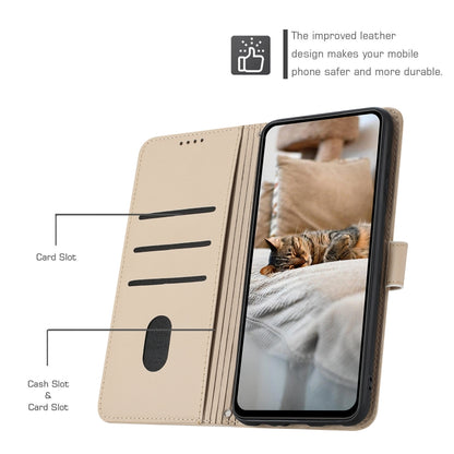 For Motorola Moto G Stylus 5G 2024 Embossed Kitten Phone Leather Case with Lanyard(Beige) by buy2fix