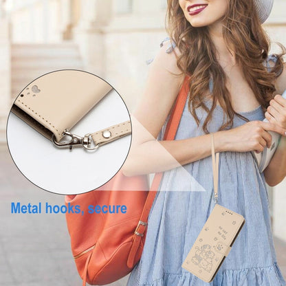 For Motorola Moto G Stylus 5G 2024 Embossed Kitten Phone Leather Case with Lanyard(Beige) by buy2fix
