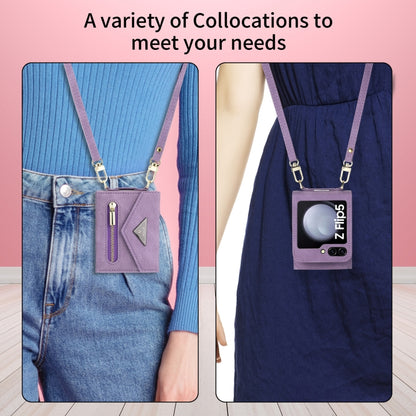 For Samsung Galaxy Z Flip5 POLA Skin Feel Multi-Card Slots Zipper Wallet Phone Case(Purple) - Galaxy Z Flip5 Cases by POLA | Online Shopping UK | buy2fix