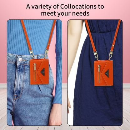 For Samsung Galaxy Z Flip4 POLA Grid Texture Multi-Card Slots Zipper Wallet Phone Case(Orange) - Galaxy Z Flip4 5G Cases by POLA | Online Shopping UK | buy2fix