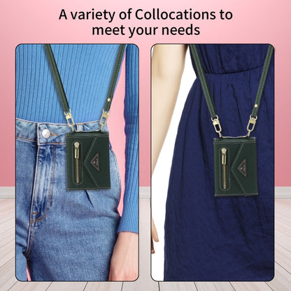 For Samsung Galaxy Z Flip3 5G POLA Grid Texture Multi-Card Slots Zipper Wallet Phone Case(Green) - Galaxy Phone Cases by POLA | Online Shopping UK | buy2fix