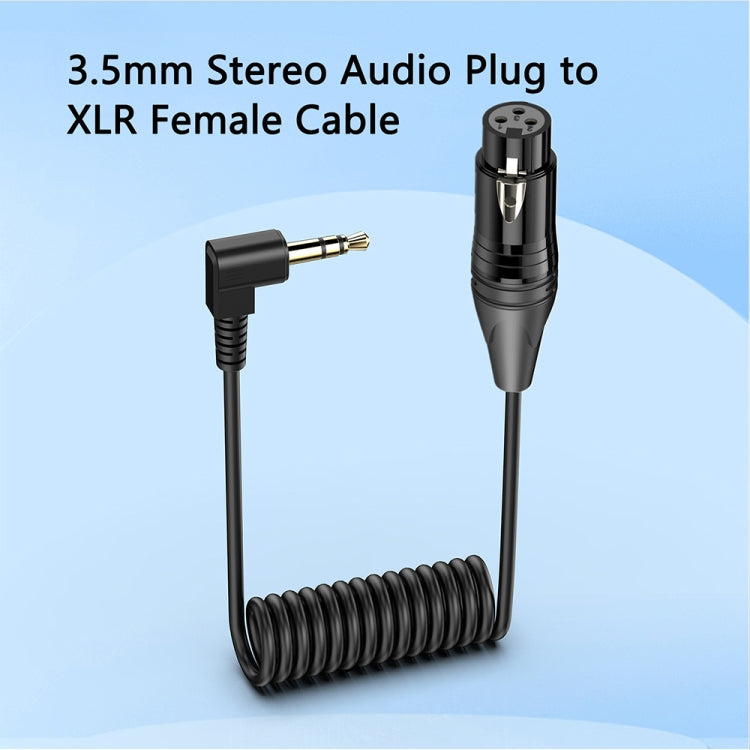 3.5mm to XLR Male Gold Plated Connector Copper Core Right Angle Coiled Audio Cable, Length: 0.5m - Microphone Audio Cable & Connector by buy2fix | Online Shopping UK | buy2fix