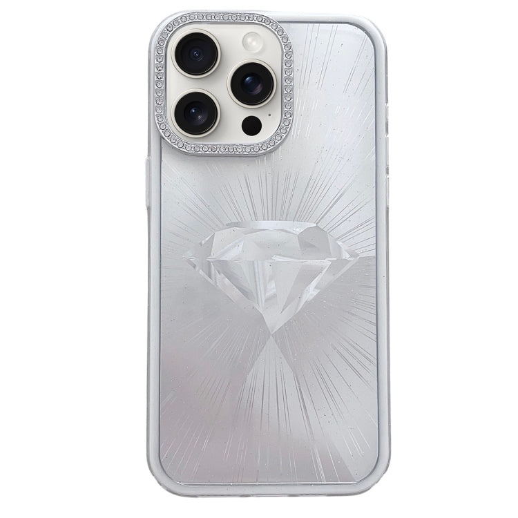 For iPhone 16 Pro Max Diamond Texture TPU Hybrid PC IMD Phone Case(White) - iPhone 16 Pro Max Cases by buy2fix | Online Shopping UK | buy2fix