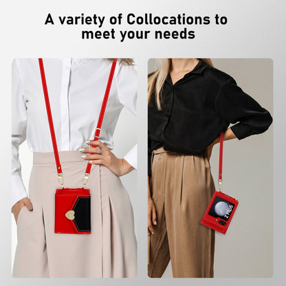 For Samsung Galaxy Z Flip5 POLA Color Block Love Buckle Multi-Card Slots Wallet Phone Case(Red) - Galaxy Z Flip5 Cases by POLA | Online Shopping UK | buy2fix