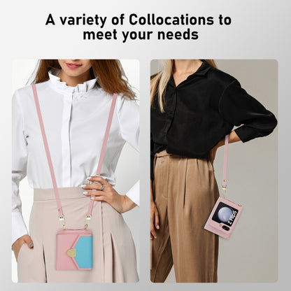 For Samsung Galaxy Z Flip5 POLA Color Block Love Buckle Multi-Card Slots Wallet Phone Case(Pink) - Galaxy Z Flip5 Cases by POLA | Online Shopping UK | buy2fix