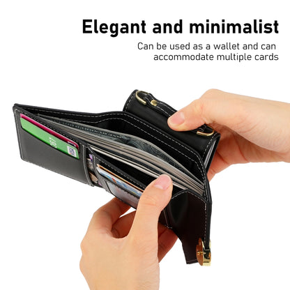 For Samsung Galaxy Z Flip3 5G POLA Color Block Love Buckle Multi-Card Slots Wallet Phone Case(Black) - Galaxy Phone Cases by POLA | Online Shopping UK | buy2fix