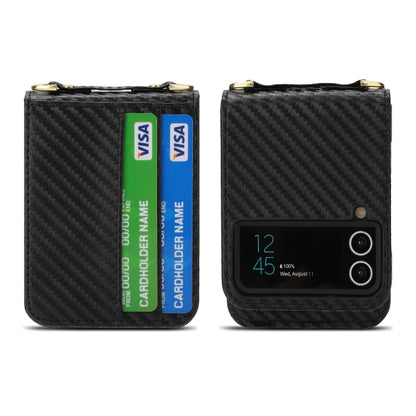 For Samsung Galaxy Z Flip4 POLA Light Luxury Card Slots Leather Phone Case(Black) - Galaxy Z Flip4 5G Cases by POLA | Online Shopping UK | buy2fix