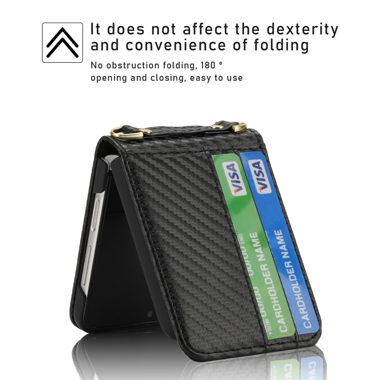 For Samsung Galaxy Z Flip4 POLA Light Luxury Card Slots Leather Phone Case(Black) - Galaxy Z Flip4 5G Cases by POLA | Online Shopping UK | buy2fix