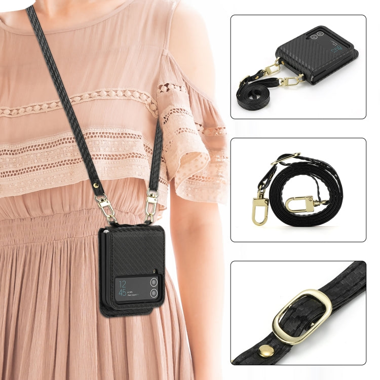 For Samsung Galaxy Z Flip4 POLA Light Luxury Card Slots Leather Phone Case(Black) - Galaxy Z Flip4 5G Cases by POLA | Online Shopping UK | buy2fix