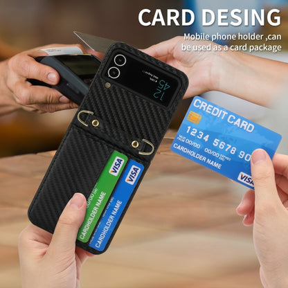 For Samsung Galaxy Z Flip4 POLA Light Luxury Card Slots Leather Phone Case(Black) - Galaxy Z Flip4 5G Cases by POLA | Online Shopping UK | buy2fix