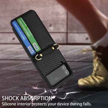 For Samsung Galaxy Z Flip4 POLA Light Luxury Card Slots Leather Phone Case(Black) - Galaxy Z Flip4 5G Cases by POLA | Online Shopping UK | buy2fix