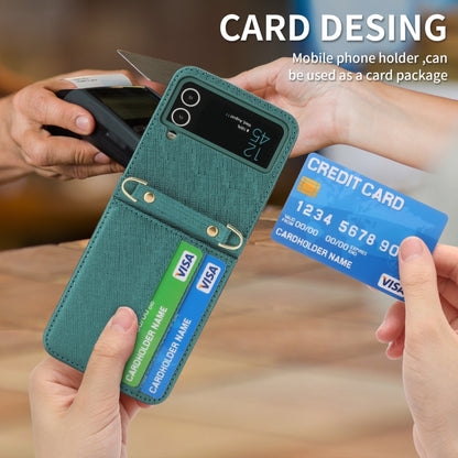 For Samsung Galaxy Z Flip4 POLA Light Luxury Card Slots Leather Phone Case(Green) - Galaxy Z Flip4 5G Cases by POLA | Online Shopping UK | buy2fix
