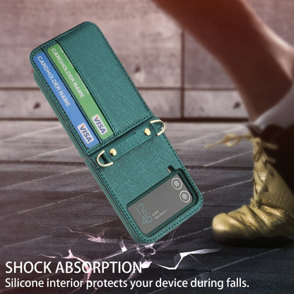 For Samsung Galaxy Z Flip4 POLA Light Luxury Card Slots Leather Phone Case(Green) - Galaxy Z Flip4 5G Cases by POLA | Online Shopping UK | buy2fix