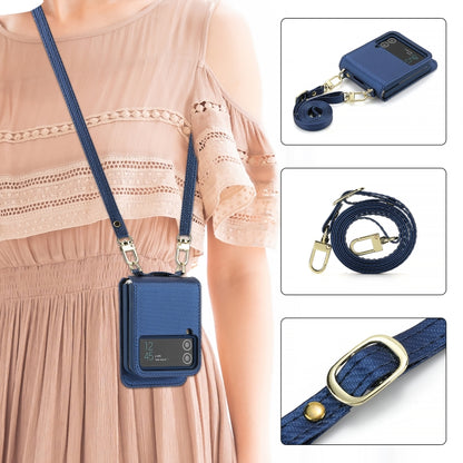 For Samsung Galaxy Z Flip4 POLA Light Luxury Card Slots Leather Phone Case(Blue) - Galaxy Z Flip4 5G Cases by POLA | Online Shopping UK | buy2fix