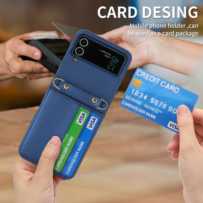 For Samsung Galaxy Z Flip4 POLA Light Luxury Card Slots Leather Phone Case(Blue) - Galaxy Z Flip4 5G Cases by POLA | Online Shopping UK | buy2fix