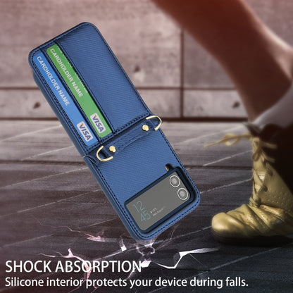 For Samsung Galaxy Z Flip4 POLA Light Luxury Card Slots Leather Phone Case(Blue) - Galaxy Z Flip4 5G Cases by POLA | Online Shopping UK | buy2fix