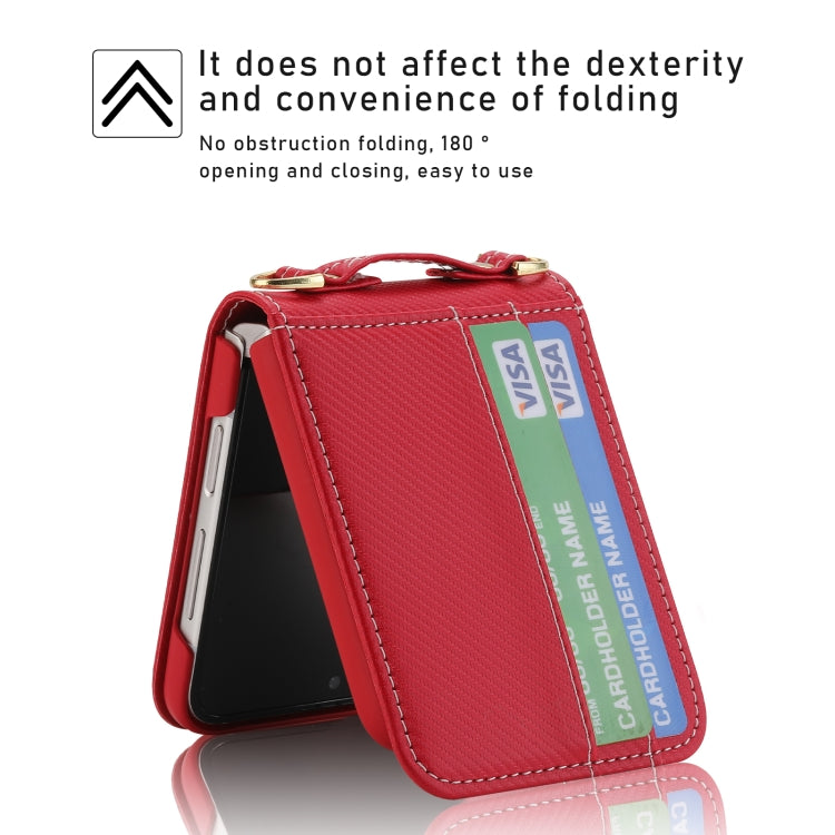 For Samsung Galaxy Z Flip4 POLA Light Luxury Card Slots Leather Phone Case(Red) - Galaxy Z Flip4 5G Cases by POLA | Online Shopping UK | buy2fix