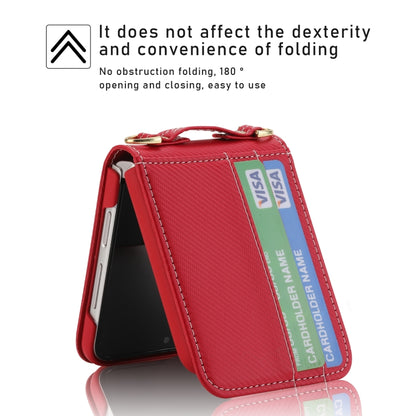 For Samsung Galaxy Z Flip4 POLA Light Luxury Card Slots Leather Phone Case(Red) - Galaxy Z Flip4 5G Cases by POLA | Online Shopping UK | buy2fix