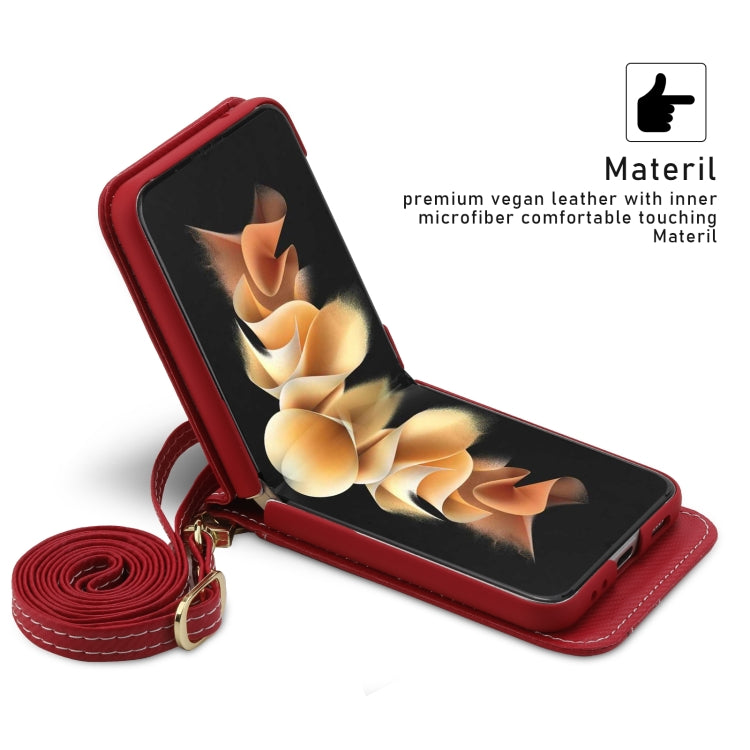 For Samsung Galaxy Z Flip4 POLA Light Luxury Card Slots Leather Phone Case(Red) - Galaxy Z Flip4 5G Cases by POLA | Online Shopping UK | buy2fix
